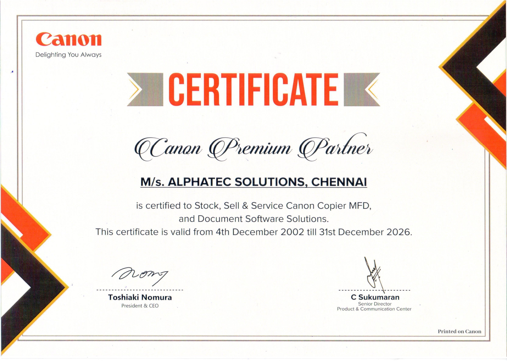 Certificate
